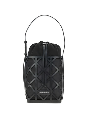 Emporio Armani Exclusive Leather And Mesh Bucket Bag
