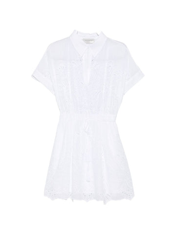Ermanno Firenze Embroidered cotton shirtdress