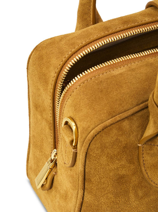 Golden Goose Vita Bag In Camel-colored Suede With Gold Details