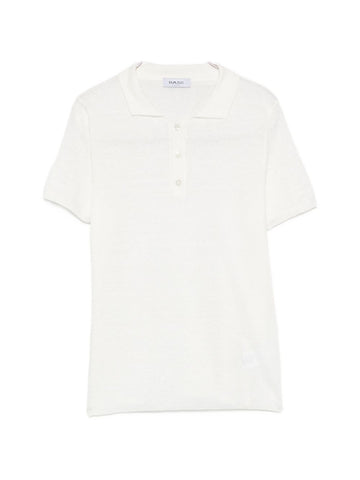 Base Linen and cotton blend polo shirt