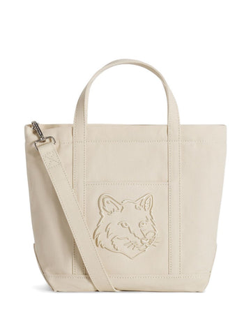 Maison Kitsuné Maison KitsunÃ© Fox Head small canvas tote