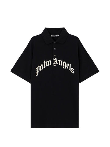 Palm Angels Logo Cotton Polo Shirt