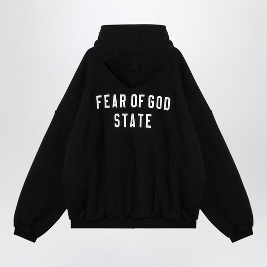 Fear of God Essentials Black zip sweatshirt with logo