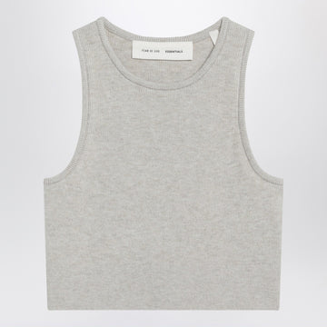Fear of God Essentials Ribbed greige cropped top