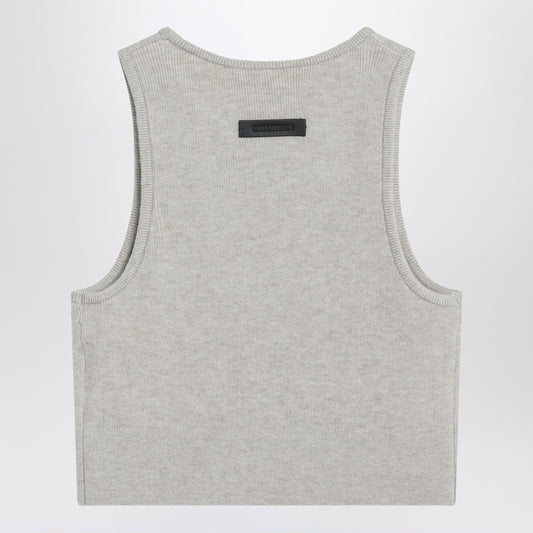 Fear of God Essentials Ribbed greige cropped top