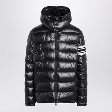 Moncler Black nylon laqué zip down jacket