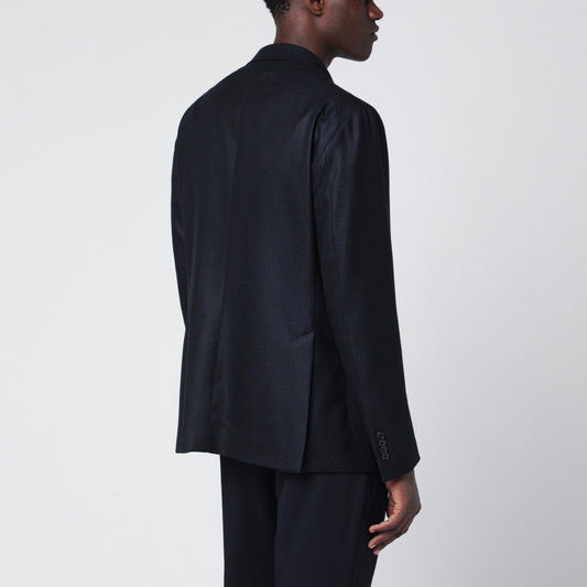 Tagliatore Navy blue single-breasted wool and cashmere jacket