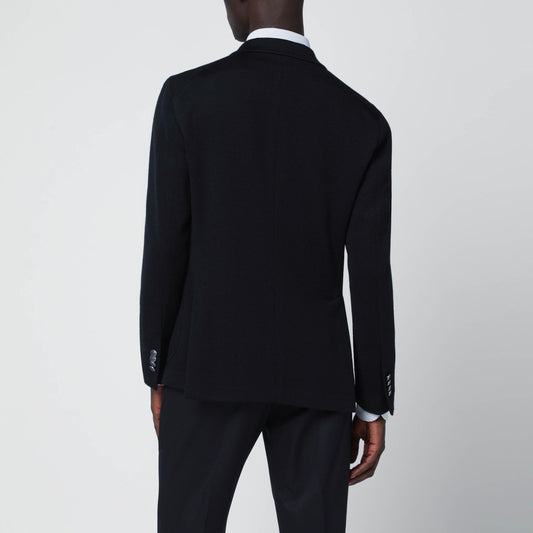 Tagliatore Blue wool-blend double-breasted jacket