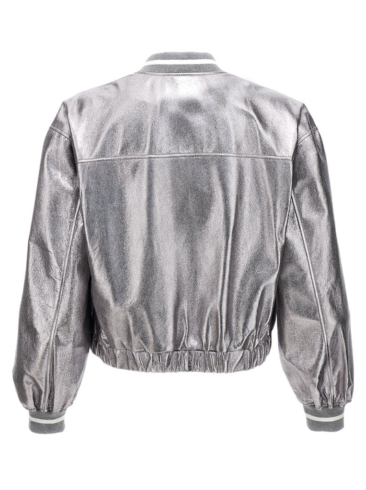 Brunello Cucinelli Laminated Leather Bomber Jacket
