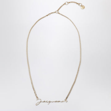 JACQUEMUS The gold necklace with logo