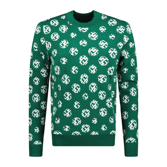 J.Lindeberg Gus Jacquard Golf Sweater  Rain Forest Sphere