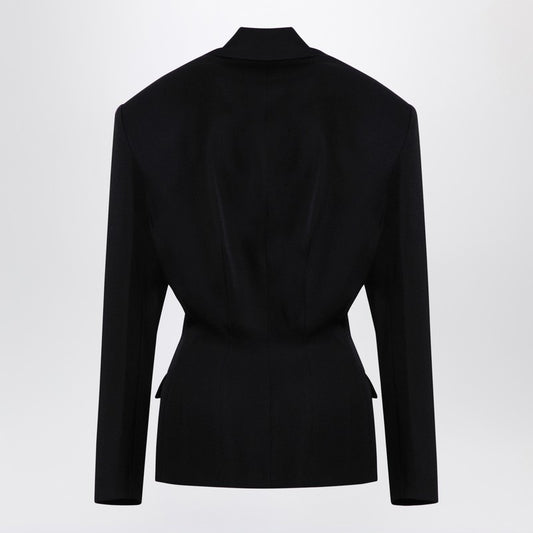 The Attico Black wool single-breasted jacket with epaulettes