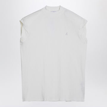 The Attico White sleeveless cotton tank top with logo