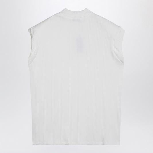 The Attico White sleeveless cotton tank top with logo