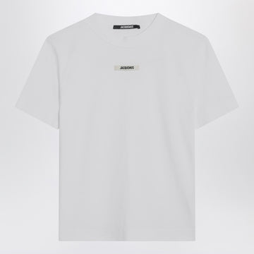 JACQUEMUS White T-shirt with logo patch