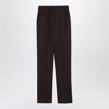 JACQUEMUS Brown trousers in silk blend