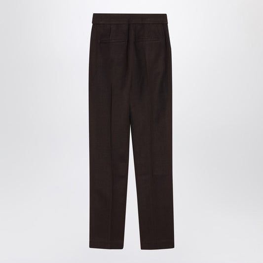 JACQUEMUS Brown trousers in silk blend