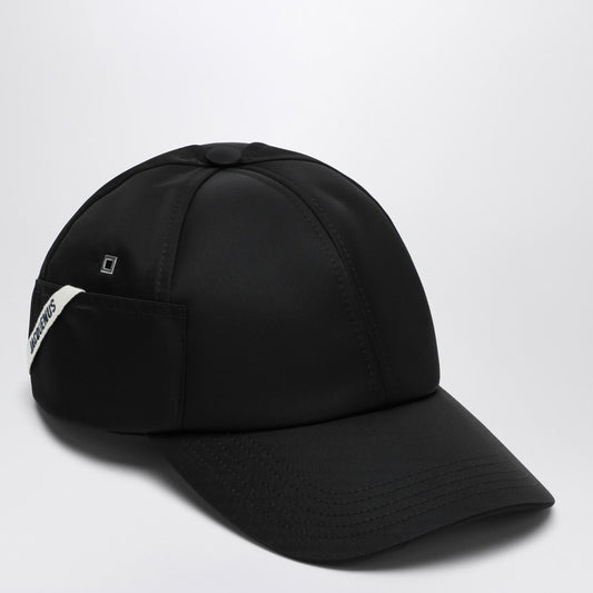 JACQUEMUS Black Ovalie baseball cap