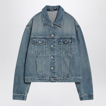 JACQUEMUS Light blue washed denim jacket