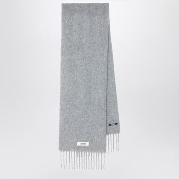 JACQUEMUS Grey scarf in alpaca and mohair