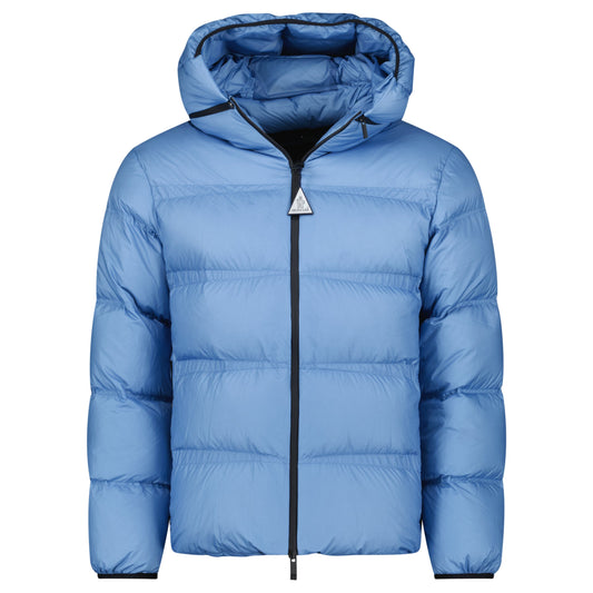 Moncler 'Masac' Hooded Short Down Jacket Blue