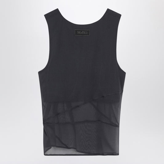 The Attico Gray silk tank top