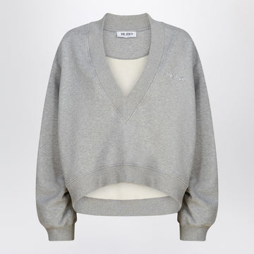 The Attico Grey mélange cotton sweatshirt with logo