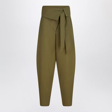 The Attico Military green wool gabardine trousers
