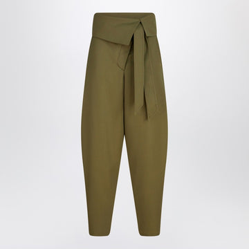The Attico Military green wool gabardine trousers