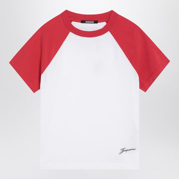 JACQUEMUS Baseball white/red T-shirt