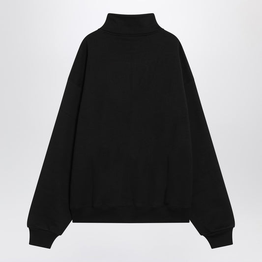 JACQUEMUS Black cotton zip-up sweatshirt