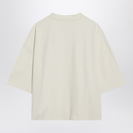 JACQUEMUS Light beige boxy T-shirt with logo