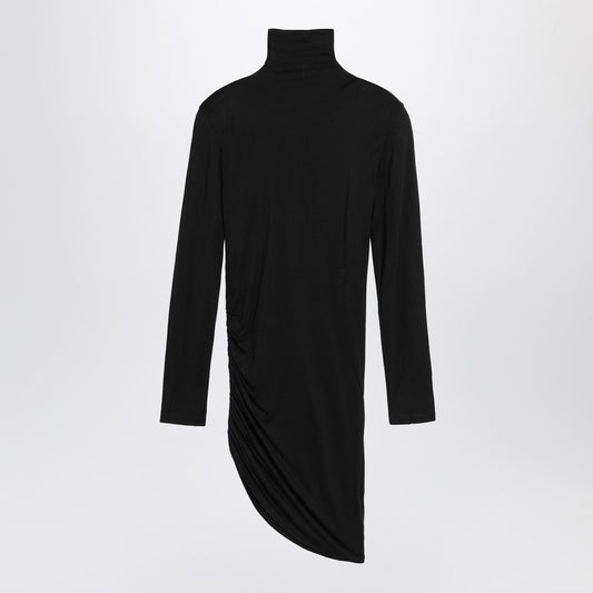 JACQUEMUS Black draped  Spallina dress