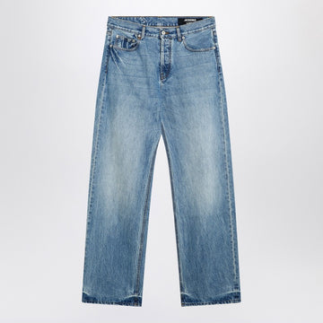 JACQUEMUS Straight leg denim pants in indigo color