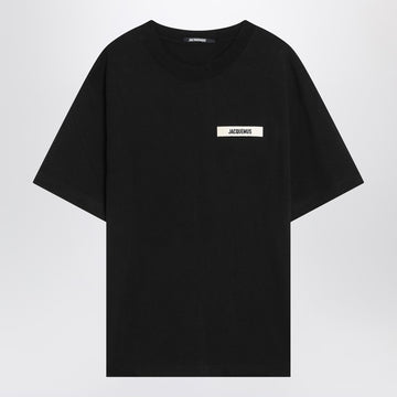 JACQUEMUS Black cotton crew neck T-shirt