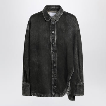 The Attico Black washed denim shirt