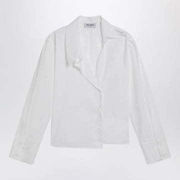 The Attico White asymmetric cotton shirt