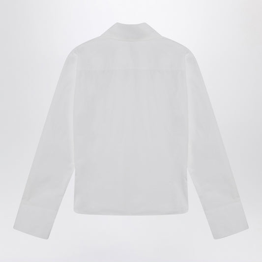 The Attico White asymmetric cotton shirt