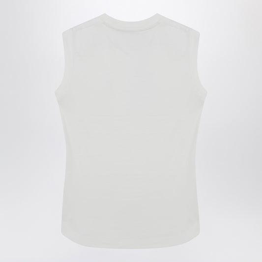 The Attico White tank top with shaped hem