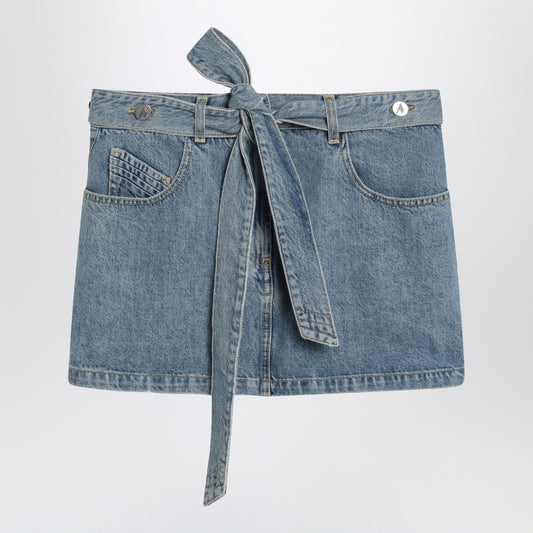 The Attico Light blue denim mini skirt