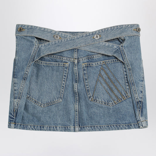 The Attico Light blue denim mini skirt