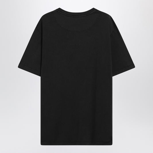The Attico Black washed T-shirt with shaped hem