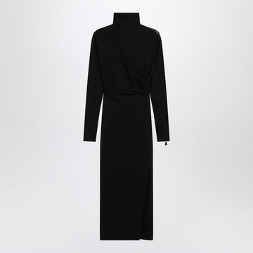 The Attico Black turtleneck dress with zip detail