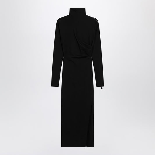 The Attico Black turtleneck dress with zip detail