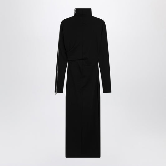 The Attico Black turtleneck dress with zip detail