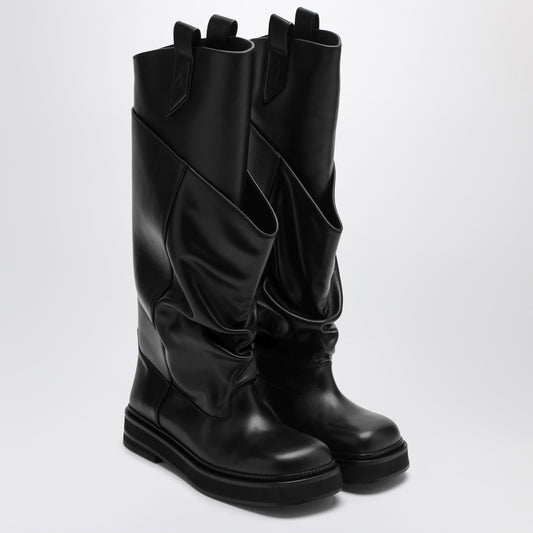 The Attico Black leather La Passeggiata boots