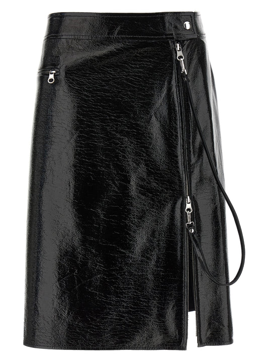 Courreges Zipped Vinyl Skirt