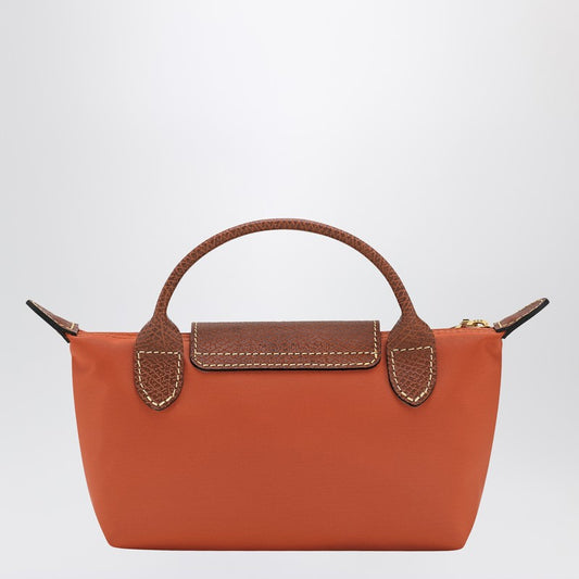 Longchamp Le Pliage Original brick-coloured clutch bag