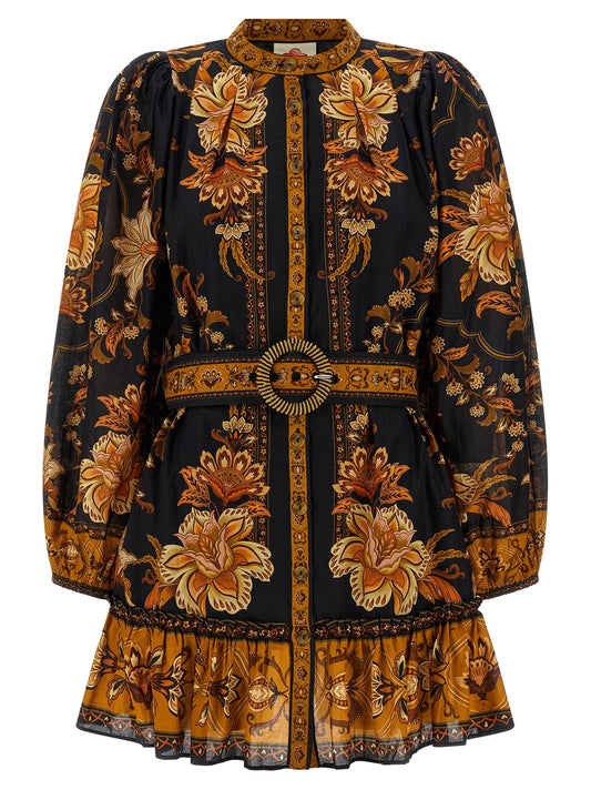 Farm Rio Majestic Garden Black Dress