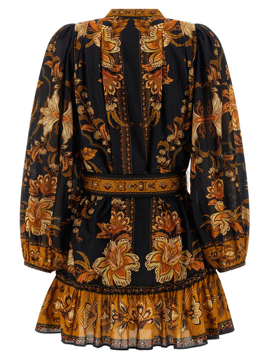 Farm Rio Majestic Garden Black Dress